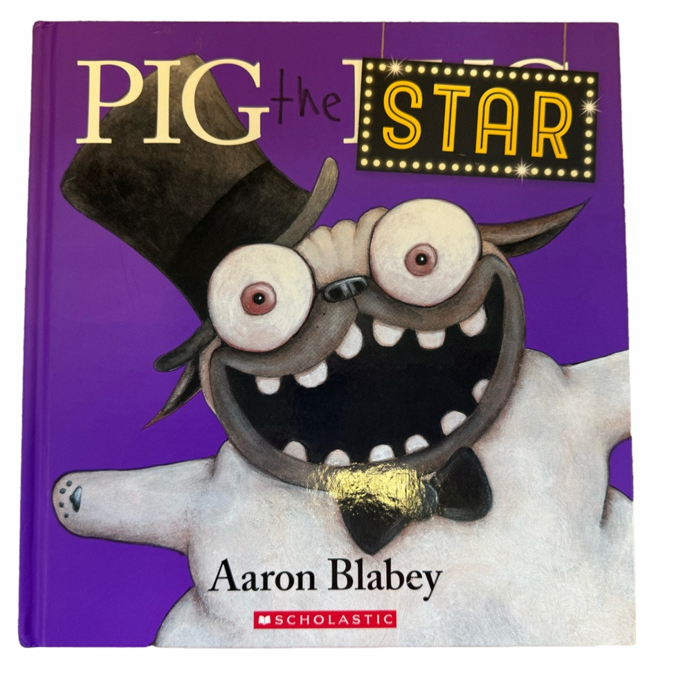 Scholastic Purple 'Pig the Star' Pug Picture Book Read Hardcover by Aaron Blabey